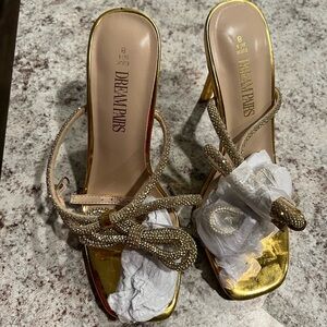 Dream Pairs Shimmering Gold Heels